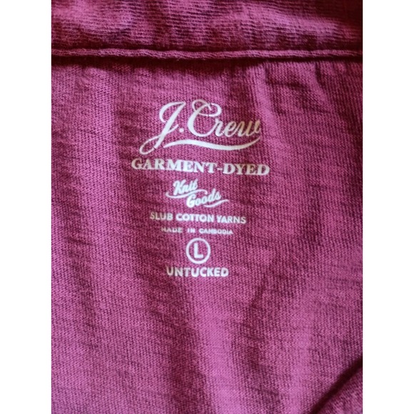 J. Crew Slub Knit‎ Untucked Mens Red Polo Shirt Sz L Casual Classic Preppy - Picture 3 of 5
